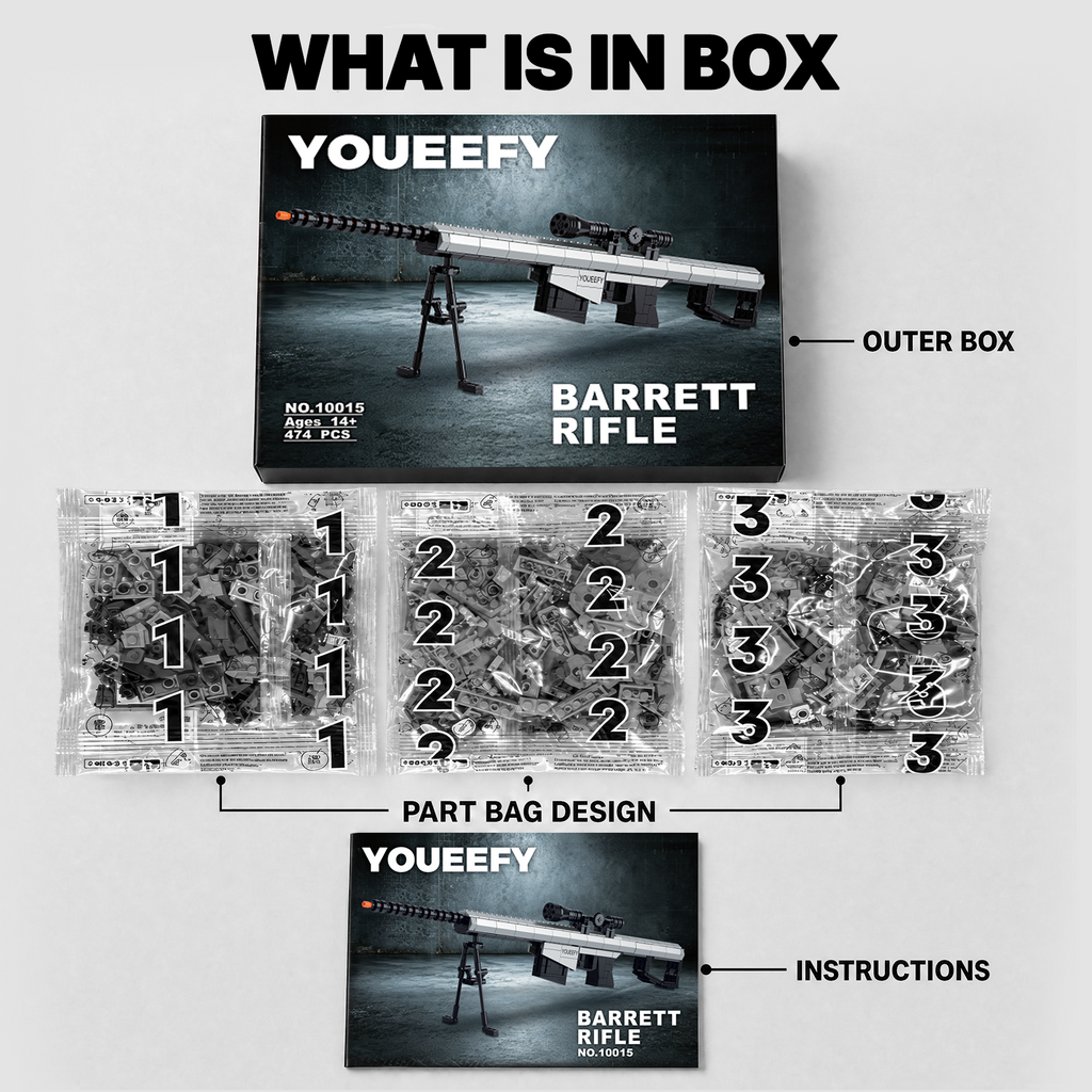 Barrett Rifle Building Blocks Kit – 1:2 Standard Brick