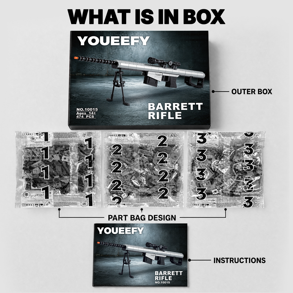 Barrett Rifle Building Blocks Kit – 1:2 Standard Brick
