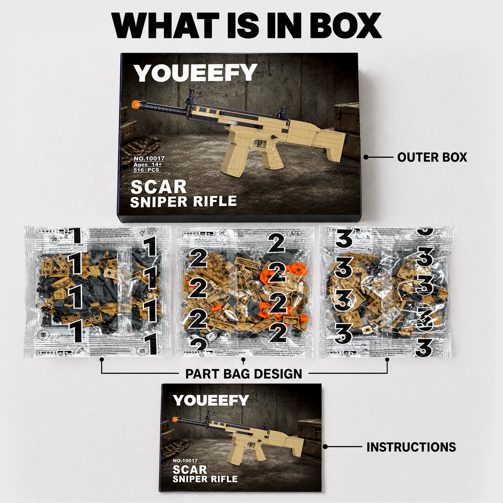 SCAR Rifle Building Blocks Kit – 1:2 Standard Brick