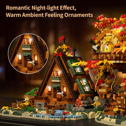 2151PCS Wood Cabin Building Blocks Set with Light