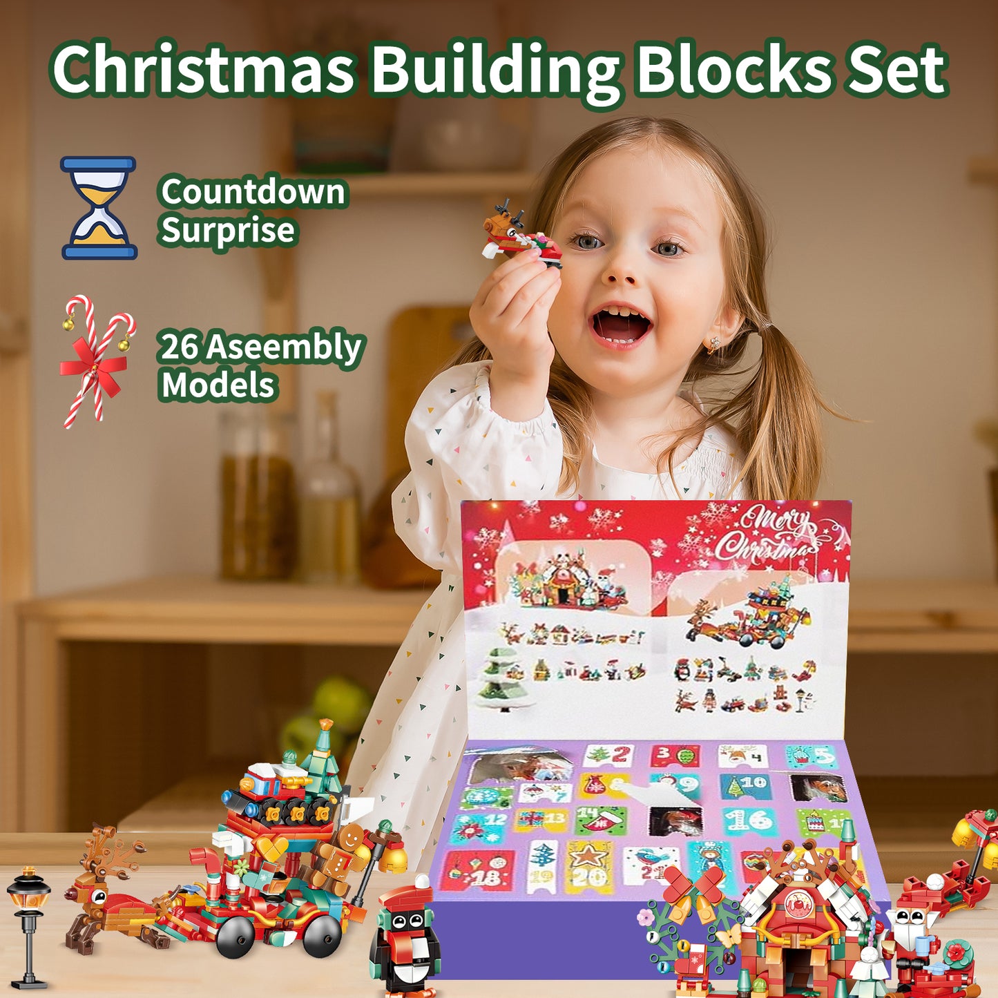 Advent Calender 2024 Building Blocks Set-24 Day Christmas Countdown(616 PCS)