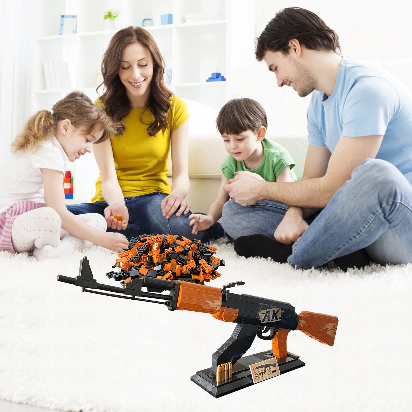 1:1 Building Blocks Gun Set,AK47 Model Gun of Mini Bricks