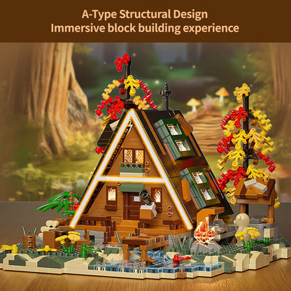 2151PCS Wood Cabin Building Blocks Set with Light