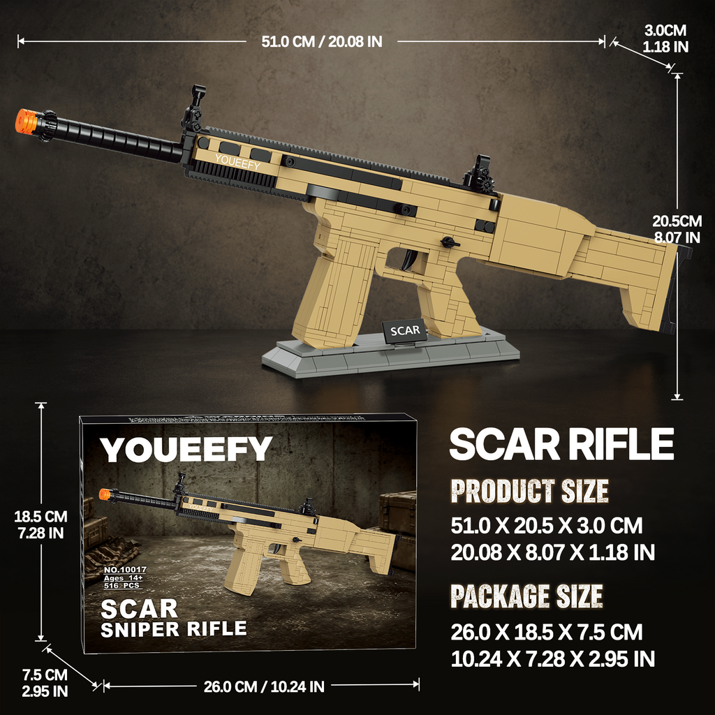 SCAR Rifle Building Blocks Kit – 1:2 Standard Brick