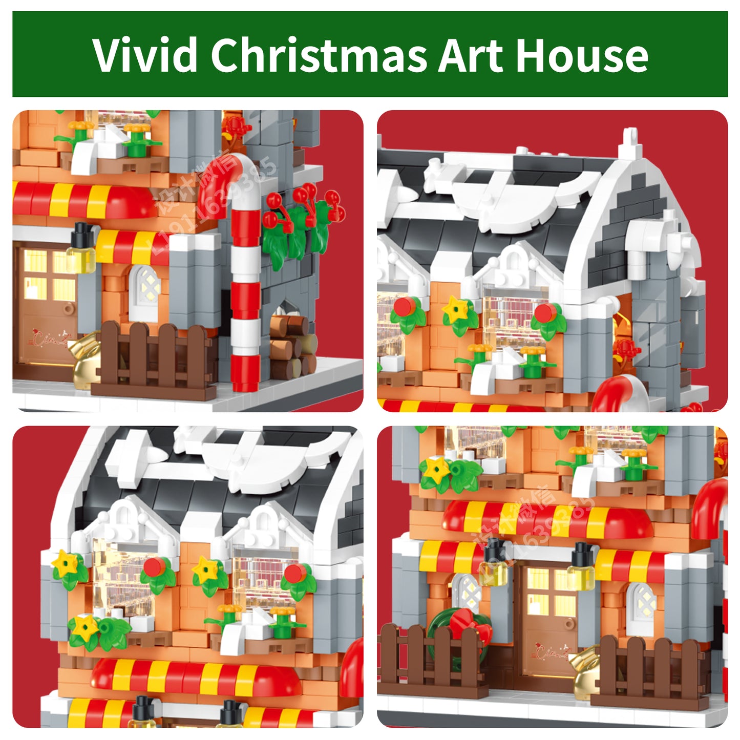 youeefy Bulding Block Christmas,730PCS(Book Store)