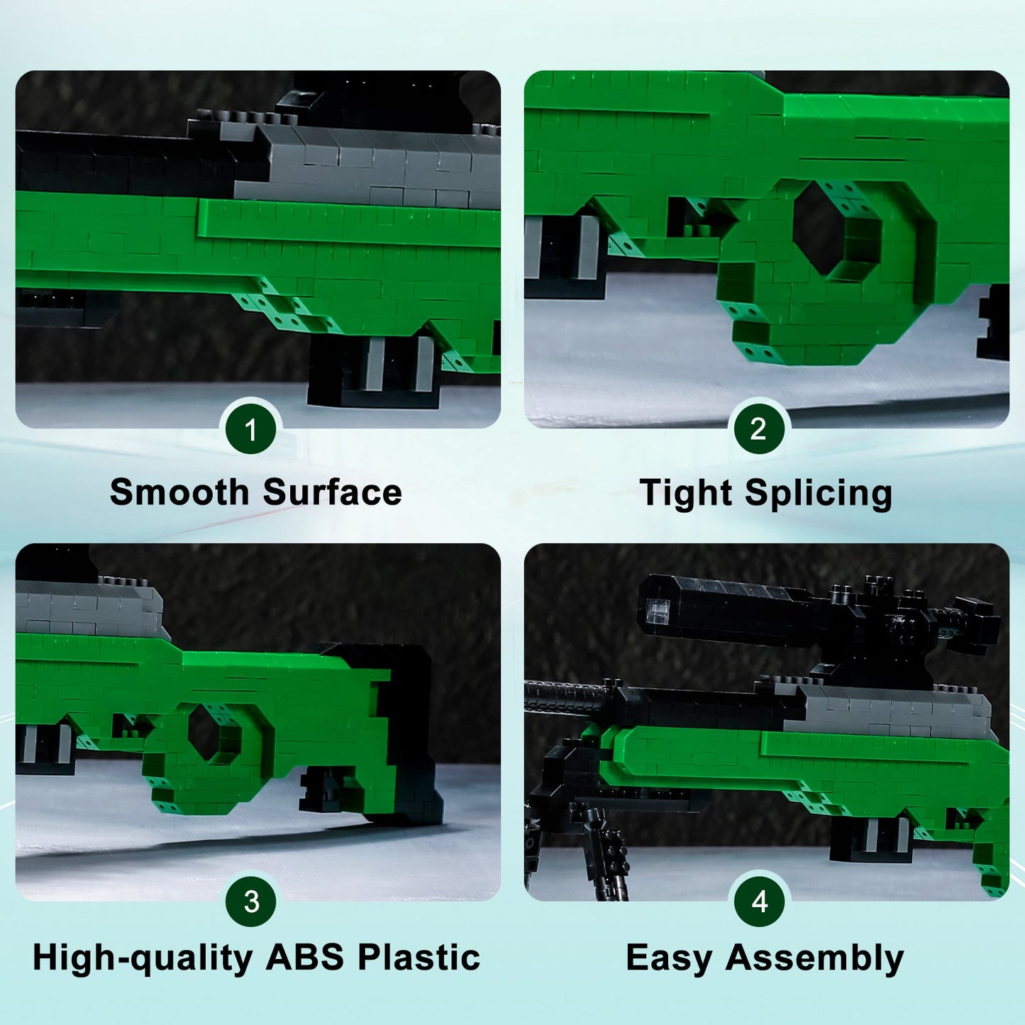 Building Blocks Gun Set 608 PCS Mini Bricks,1:3 AWM Model Gun