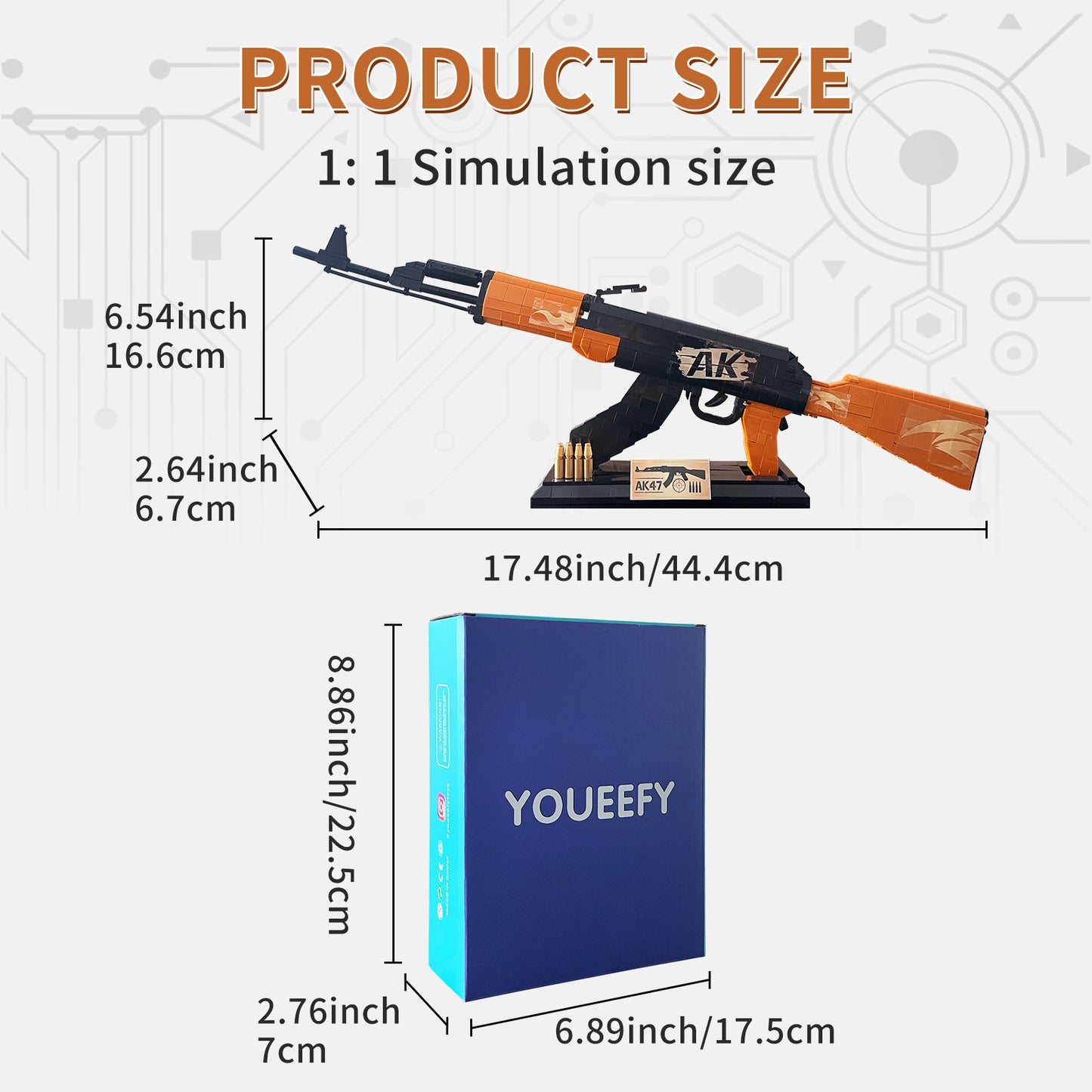 1:1 Building Blocks Gun Set,AK47 Model Gun of Mini Bricks