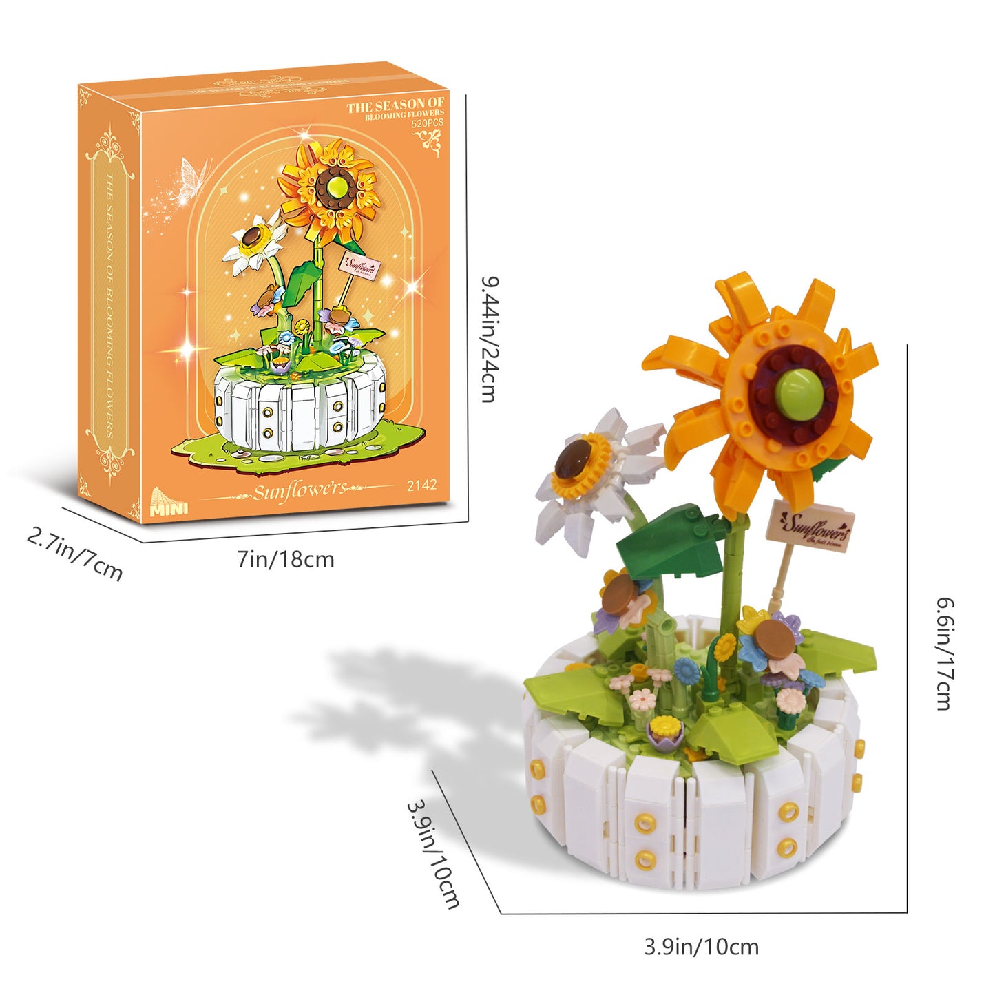 Potted Sunflowers Mini Building Blocks 520 PCS