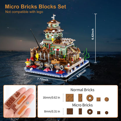Fishing Village Store House Building Blocks Set