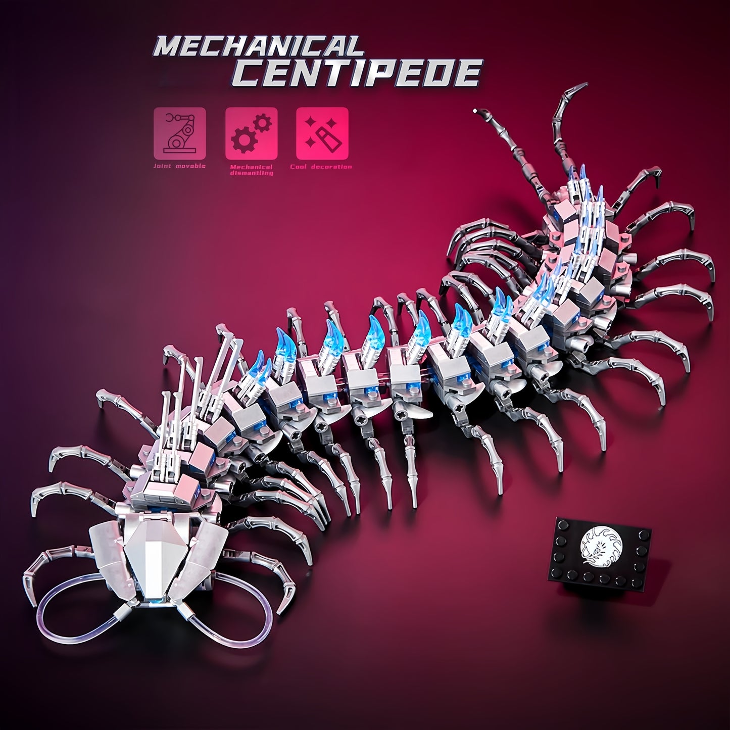 Centipede Building Blocks Set, 698PCS Mechanical Model Building Kit