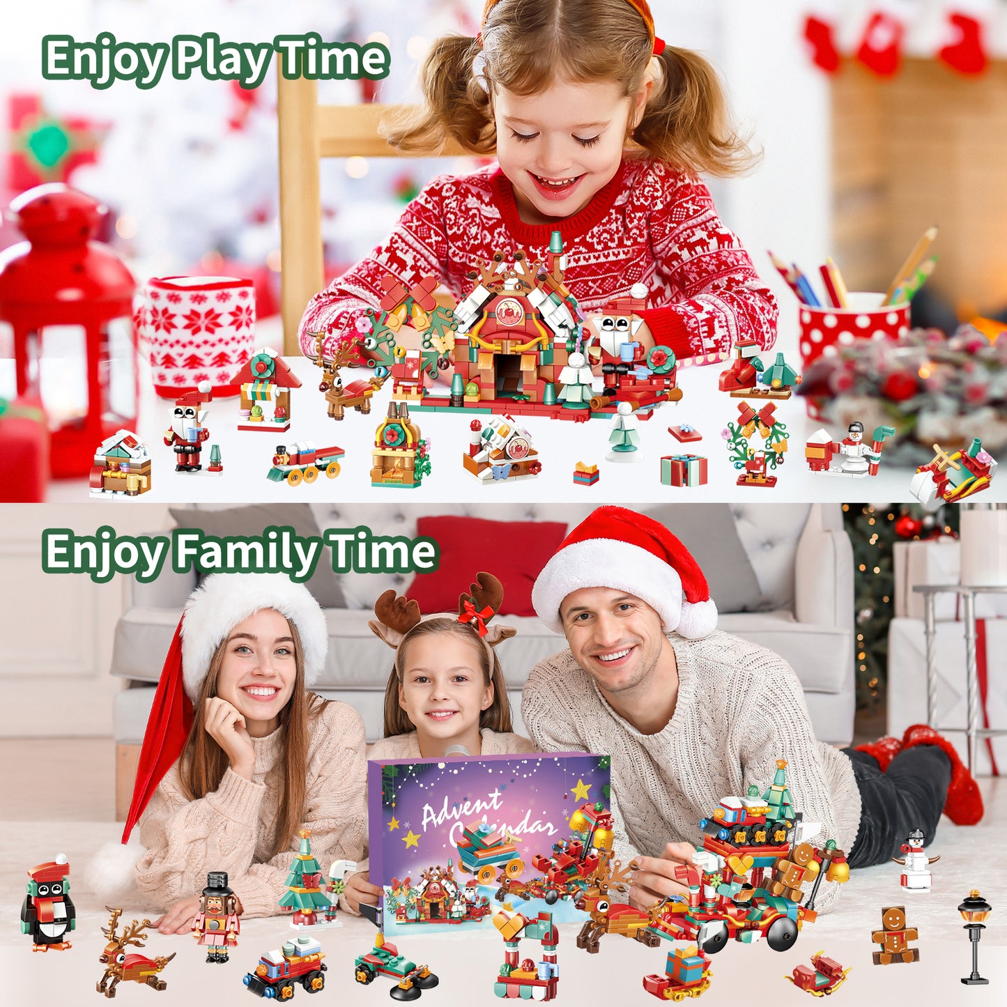 Advent Calender 2024 Building Blocks Set-24 Day Christmas Countdown(616 PCS)