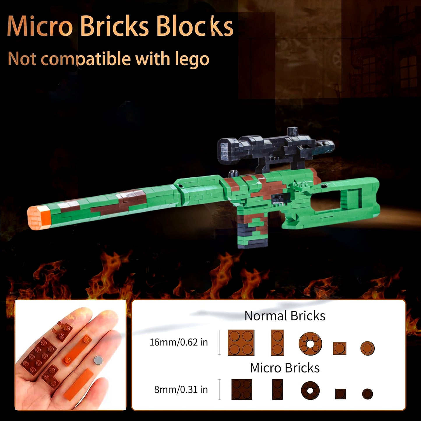 1:3 VSA-94 Model Gun Building Blocks Set