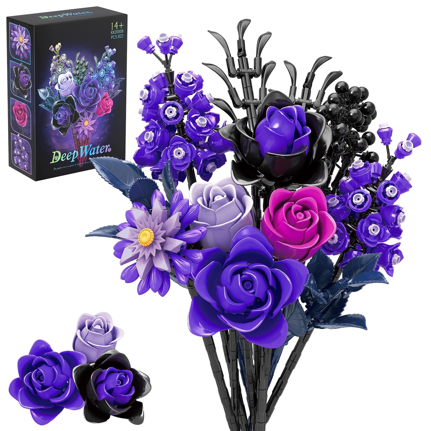 Purple Roses Building Blocks Set
