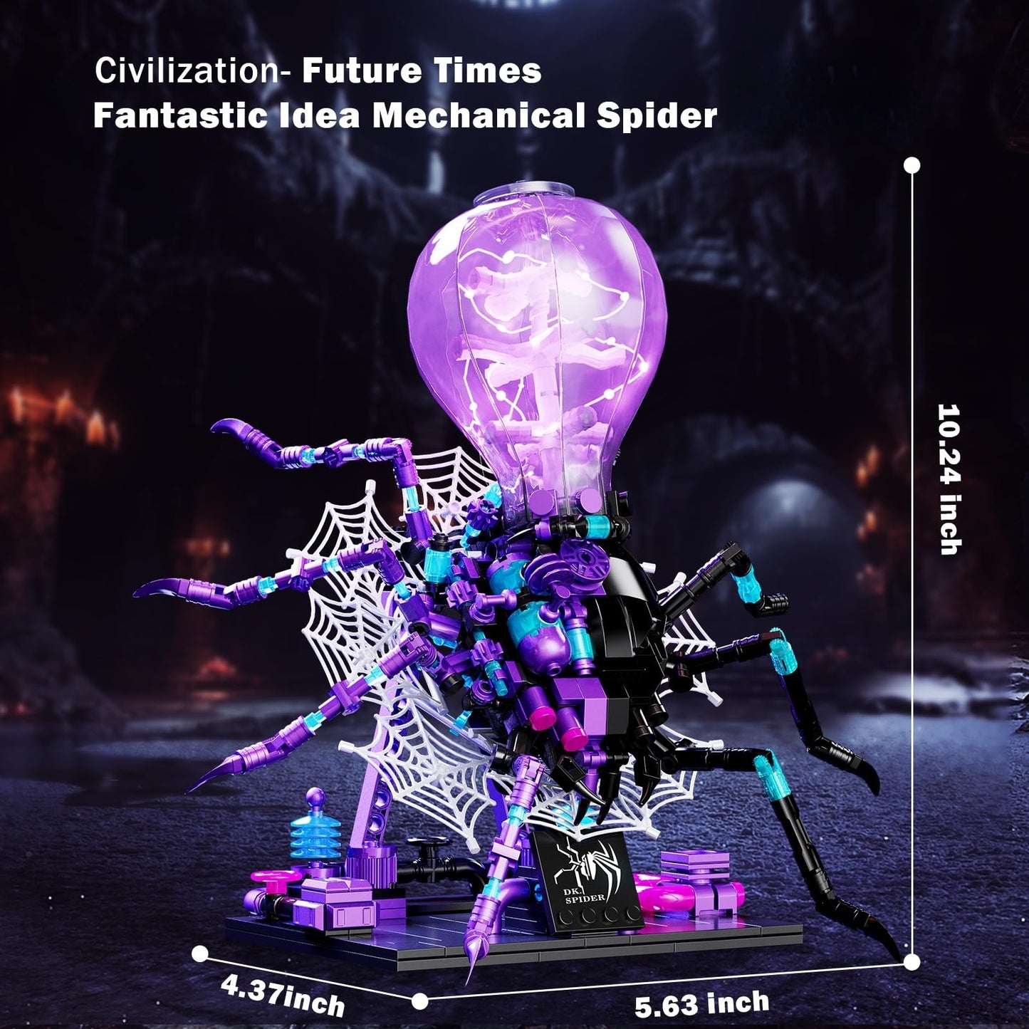Mechanical Spider Blocks Kit Toy with Light