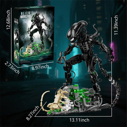 Alien Monsters Building Blocks Set, 1005 PCS Xenomorph Model Building Bricks Kit