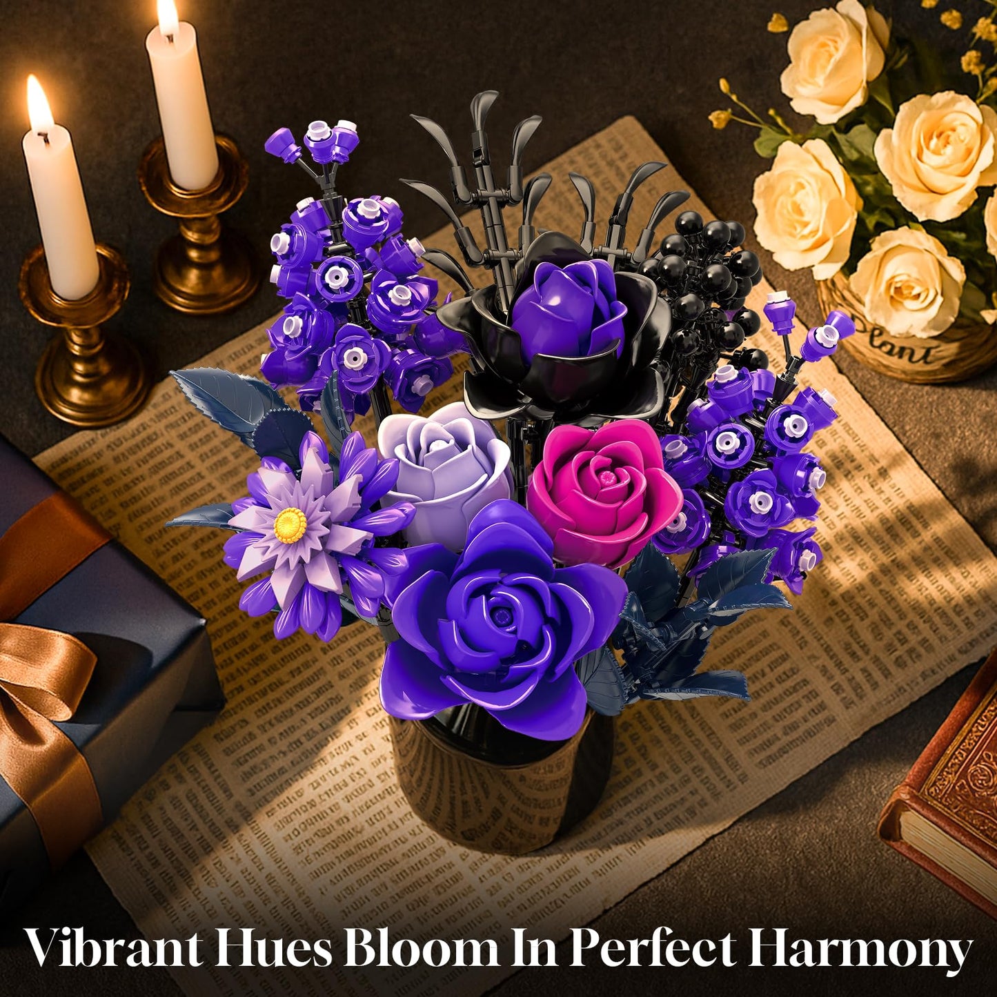 Purple Roses Building Blocks Set