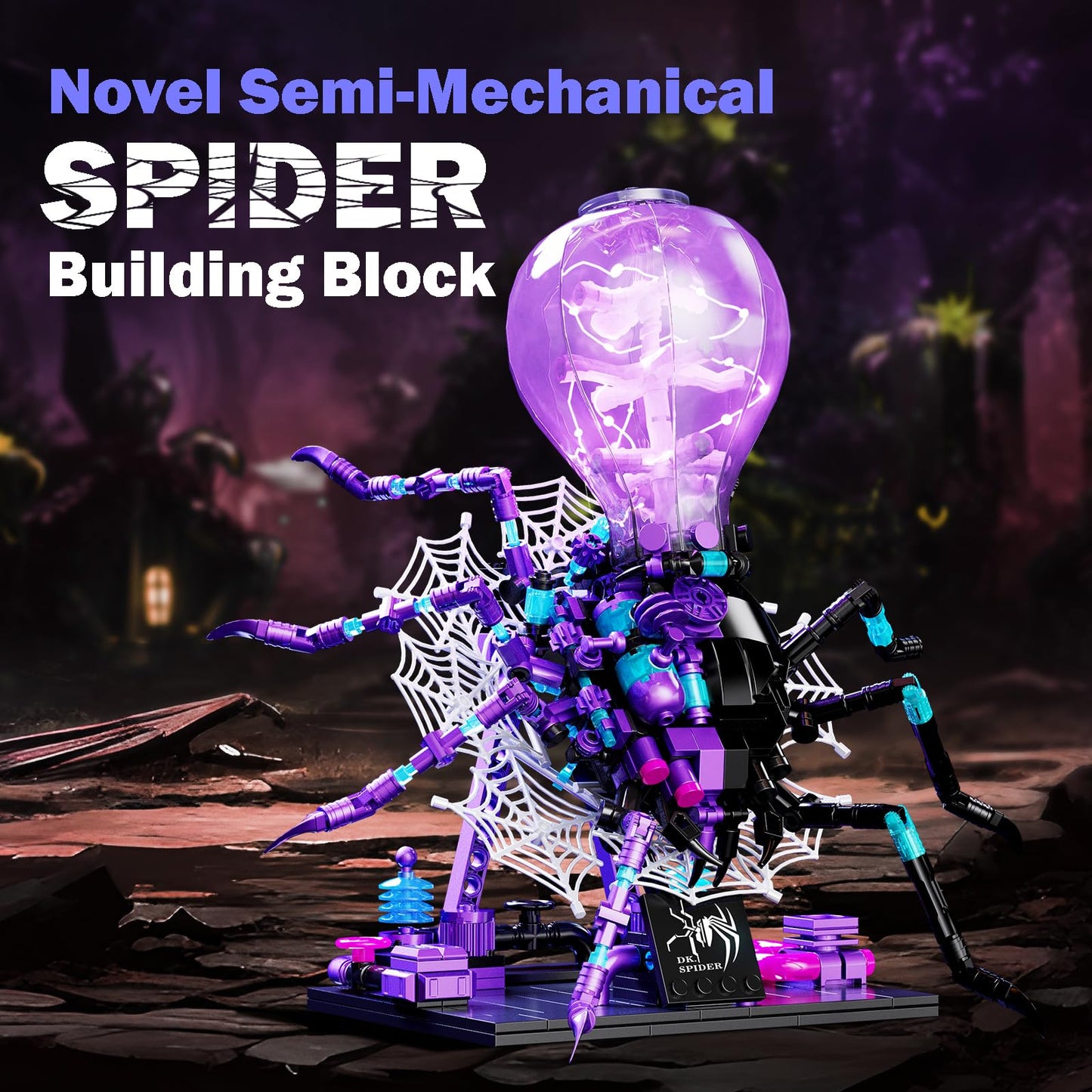 Mechanical Spider Blocks Kit Toy with Light